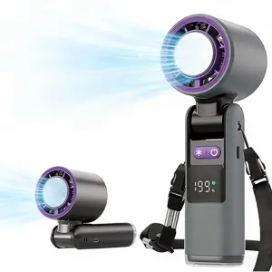 New High-Speed Ice-Cool Handheld Fan, Digital Turbine Foldable Cooling Fan, USB Charging, Outdoor Indoor Office Travel Gift