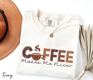Comfort Colors Coffee Makes Me Nicer Shirt, Coffee Lover Shirt, Coffee Addict Shirt, Funny Coffee Lover Gift, Coffee Shirt
