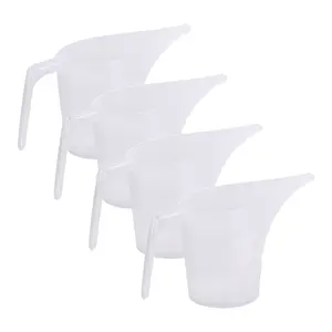 4 Pcs Large Capacity Plastic Funnel Pots with Long Spouts,Measuring Cup,Perfect for Bakeware Mold,Oils,Watering Plants(1000ml),Home Supplies