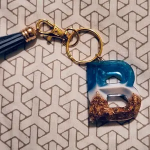 Beach Theme Letter Keychain