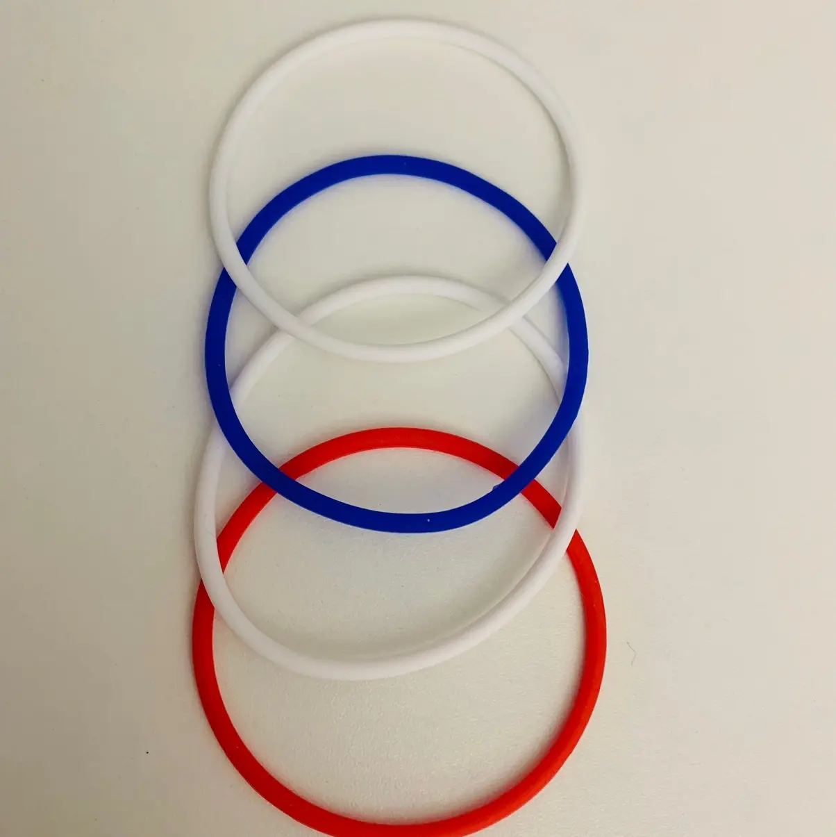 The Patriot Red/White/Blue 4 piece Silicone-Jelly Bracelets