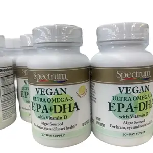 Spectrum Essentials Soft Gels - Vegan Ultra Omega-3 EPA and DHA with Vitamins, Supplement - Edible Healthcare Dietary Brain Fitness Healthy Optimum Eye Health