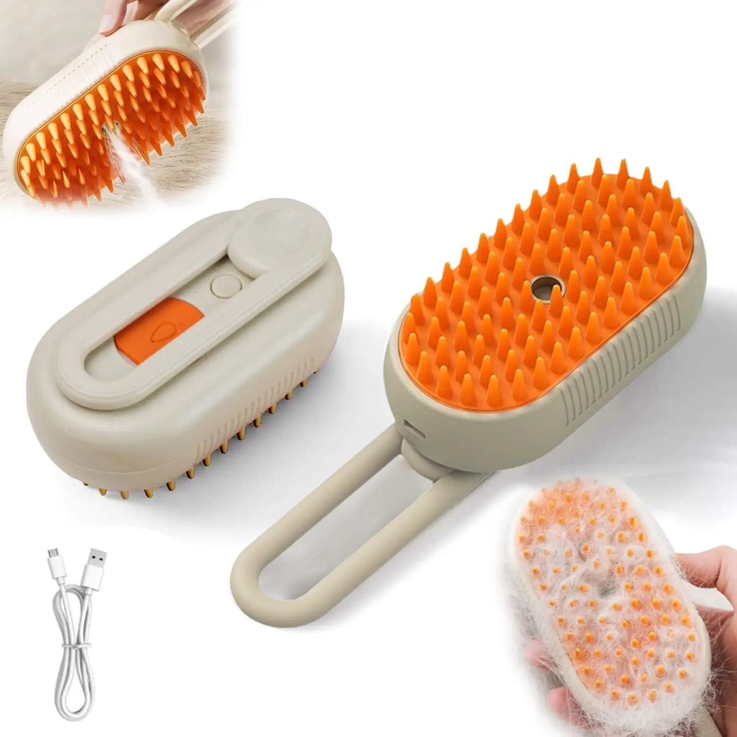 MOTOMATE 4 IN 1 Cat Steam Brush, Pet Steam Grooming Comb, Cat Steam Brush, Suitable for Cats and Dogs Pet Steam Brush