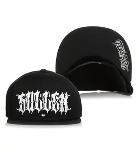 Sullen Clothing Shane Huss Letterheads Hat #22 - Black Snapback with White Puff Embroidery & Custom Gold Pin Fitted Man