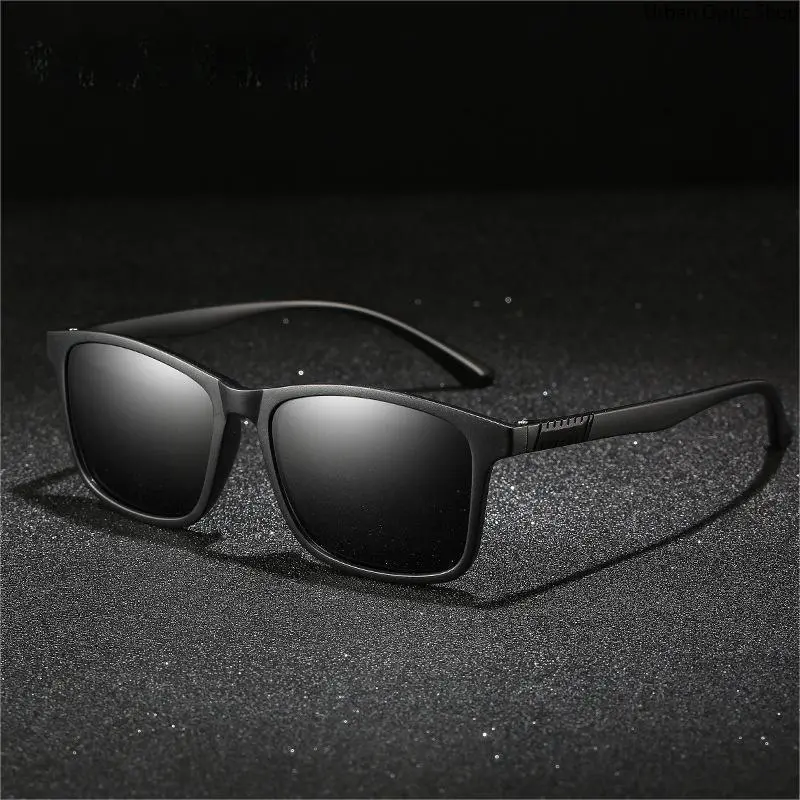 XUH Unisex Polarized Square Sunglasses - UV400 Protection, Anti-Glare, Lightweight Matte Nylon Frame, Black-Rimmed Men's Sunglasses, Women's Fashion Eyewear (Driving, Daily Outdoor Use), Polarized Lens, Men's Polarized Sunglasses, Women's Sunglasses