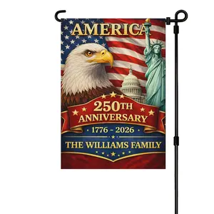 Custom Name Patriotic Rectangular Printed Flag - America's 1776-2026 250th Anniversary Commemorative Banner, Personalized USA Family Letters Eagle Flag, 4th of July All Seasons Home & Festive Party Supply Gift