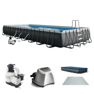 INTEX Ultra XTR Frame Rectangular Pool Set with Krystal Clear Saltwater System