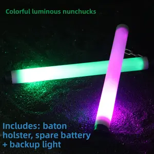 LEDNunchakus luminous colorful fluorescent nunchaku luminous nunchaku stage performance vibration type nunchaku highl KungFu Brucelee Wushuight