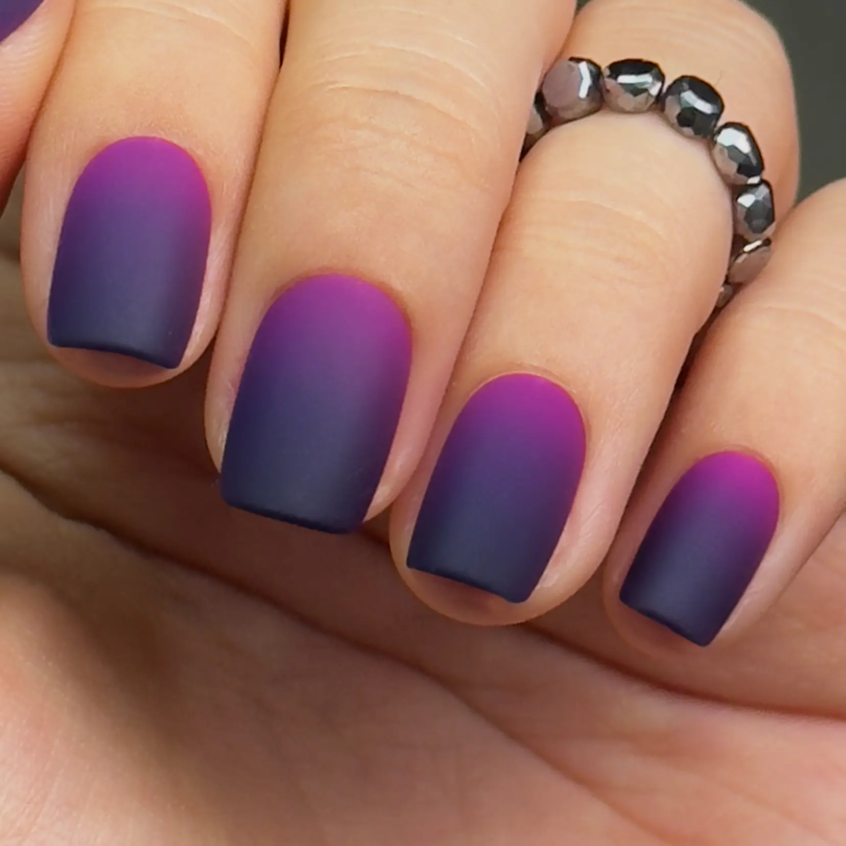 Matte Purple Gradient Ombre Press On Nails | CurvLife Nail | 24pcs Medium Square Fake Nails | Smooth Matte Finish with Gradient Purple Tones | Easy to Apply, Comfortable, Long-Lasting | Ideal for Daily Wear, Cocktail Parties, Dinners & Semi-formal Events