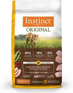High Protein Grain Free Dry Cat Food Raw Coated Kibble Real Chicken Recipe Complete Daily Nutrition 11 Lb Bag