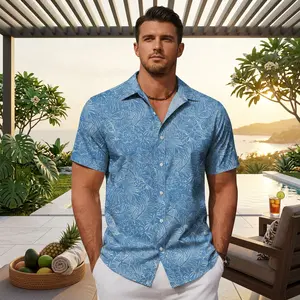 Men's Casual Hawaiian Shirts Short Sleeve Button Down Aloha Shirt - Lightweight Breathable Floral Print Beach Vacation Wear Perfect for Summer Party Tropical Style Comfortable Button Up Shirt