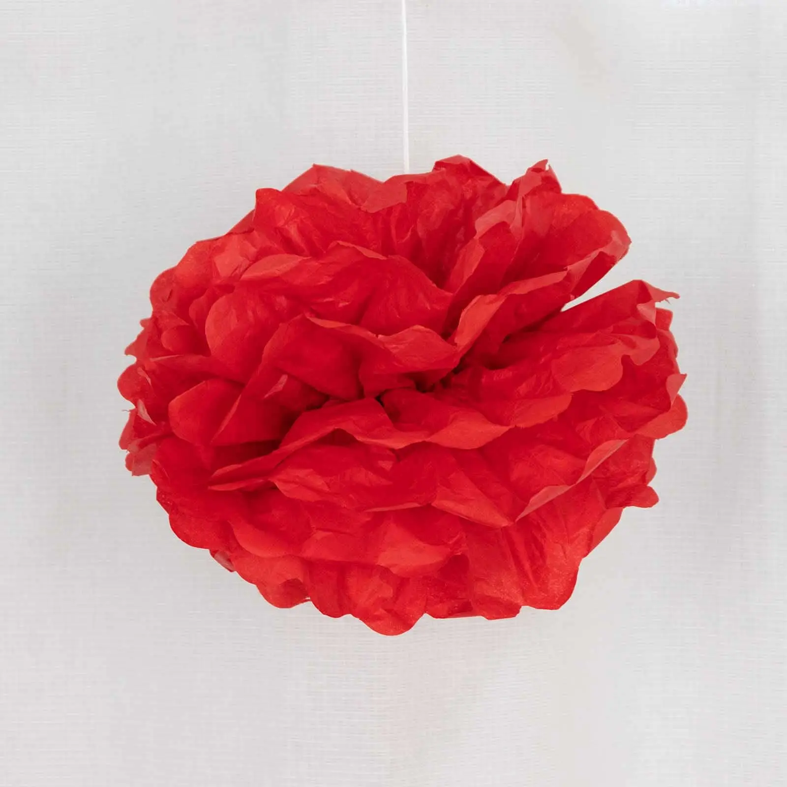 6-Pack 10-Inch Round Red Tissue Paper Pom Pom Flower Balls - Hanging Home Decor Ornament, Room Decor, Festive Party Supplies for Birthday, Wedding Centerpiece