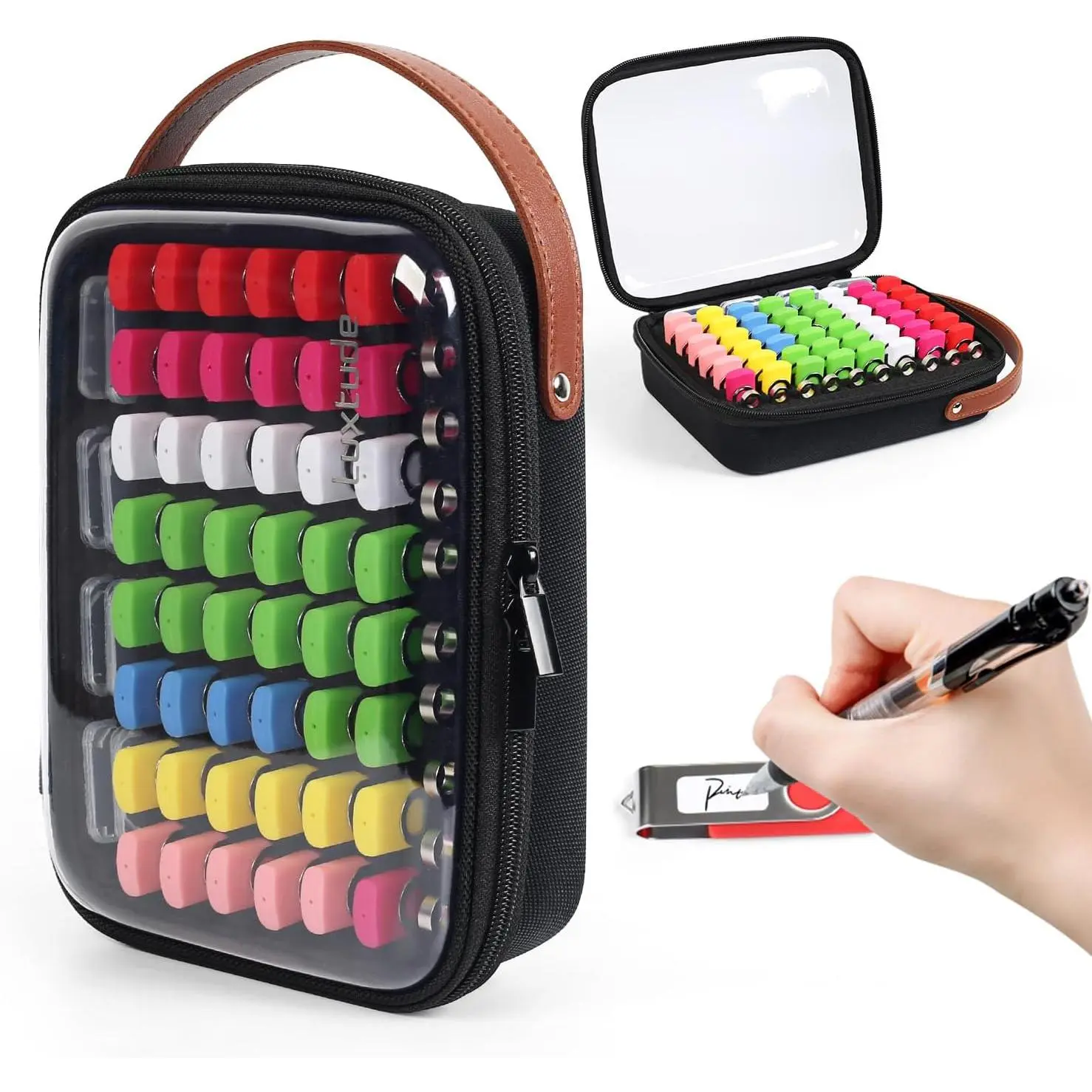 Clear Flash Drive Case with Labels, Hard USB Case Organizer, USB Storage Box Holds 58 Drives & 8 SD Cards, Thumb Storage Holder, Flash Drives Holder for  &  & Memory Stick