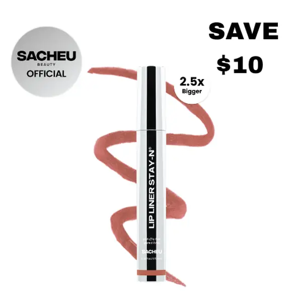 sacheu Jumbo Lip Liner STAY-N - Peel-Off Lip Liner Stain - All Day & Night Lip Liner with Hyaluronic Acid & Vitamin E - Long Lasting Formula - 0.3 fl oz / 8.75 ml