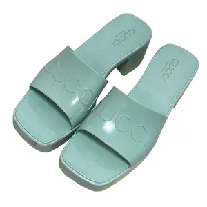 Pre-owned GUCCI Rubber Small Leather Goods Platform Sandals