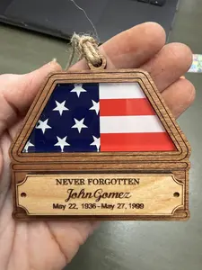 Customized Memorial Ornament - Wood and Acrylic