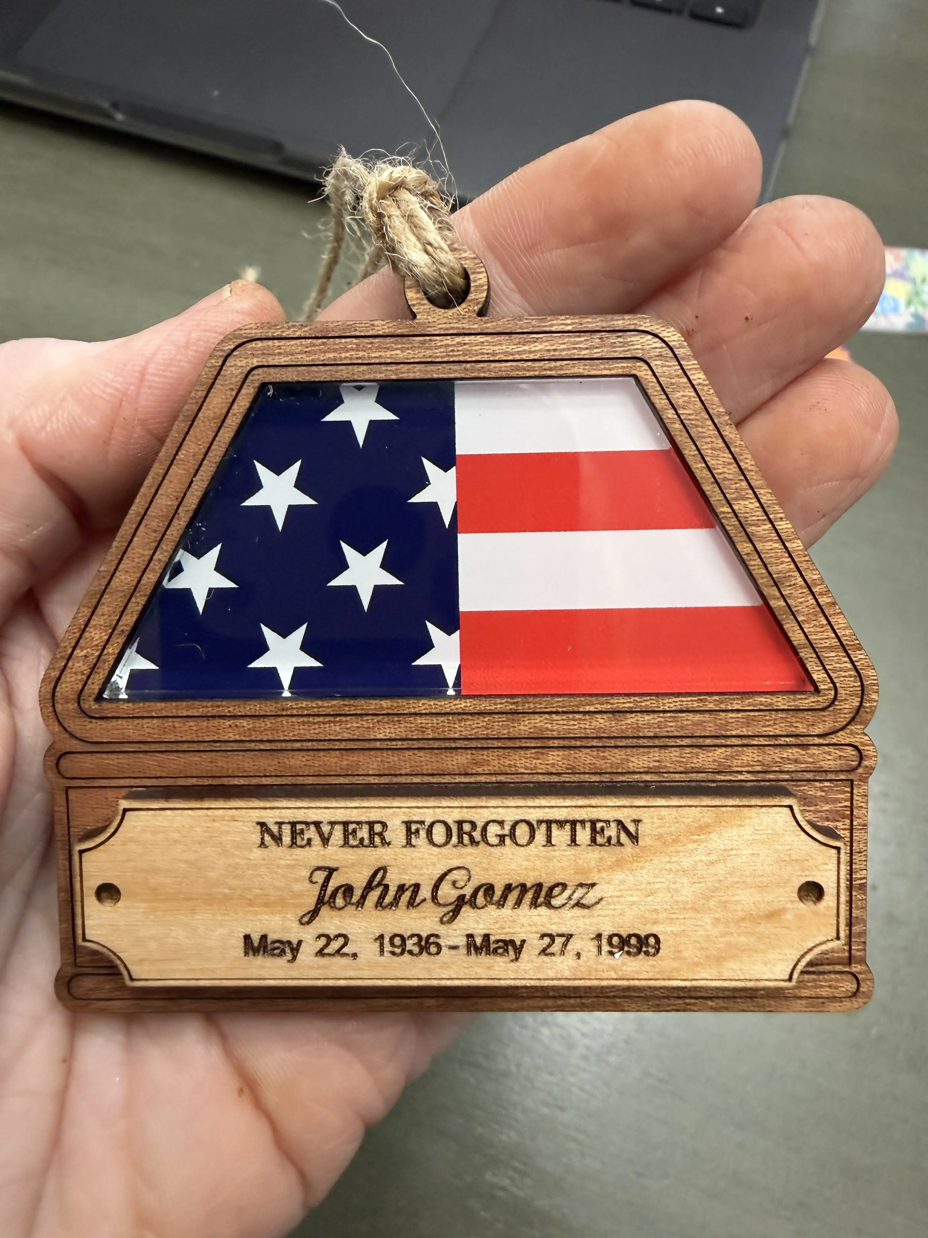 Customized Memorial Ornament - Wood and Acrylic Customized Memorial Ornament - Wood and Acrylic