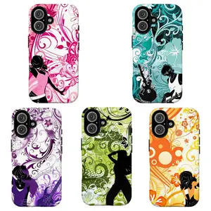 FL-Y2K Music Dancer Phone Case,  Bright Pink/Teal/Purple Swirl Print Protective Cover For iPhone 11 12 13 14 15 16 17 Air Pro Max for Samsung S26 S25 S24 S23 S22 S21 Case,Gift for fans