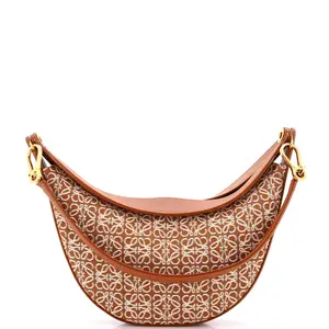 Pre-owned Loewe Jacquard Shoulder Bags Luna Hobo Anagram Jacquard