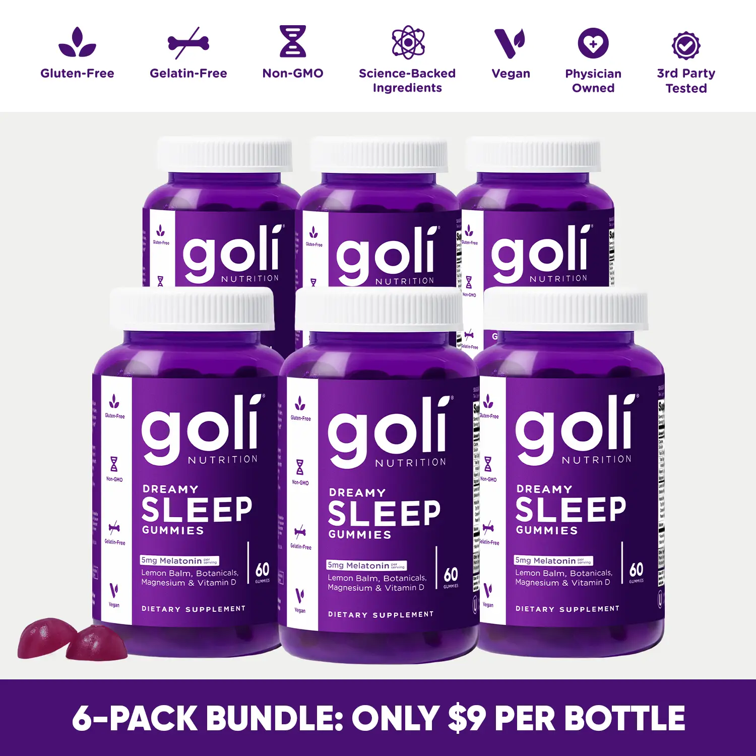 6 Pack Dreamy Sleep Melatonin Gummies