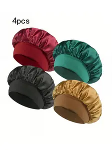 Women's Elegant Plain Color Elastic Hair Bonnets for Gift, Summer Trendy Soft Comfy Breathable Haircare Sleeping Bonnets for Preserving Hairstyle, Lightweight Chic Accessories for Daily Use