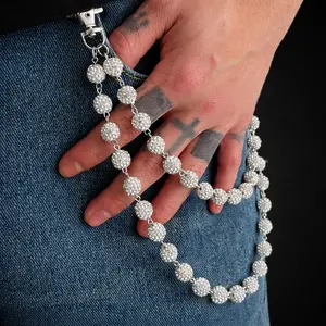 Street Rhinestone Keychain Wallet Belt Chain for Men Hip Hop Trousers Hipster Pant Jeans Chain Rock Jewelry