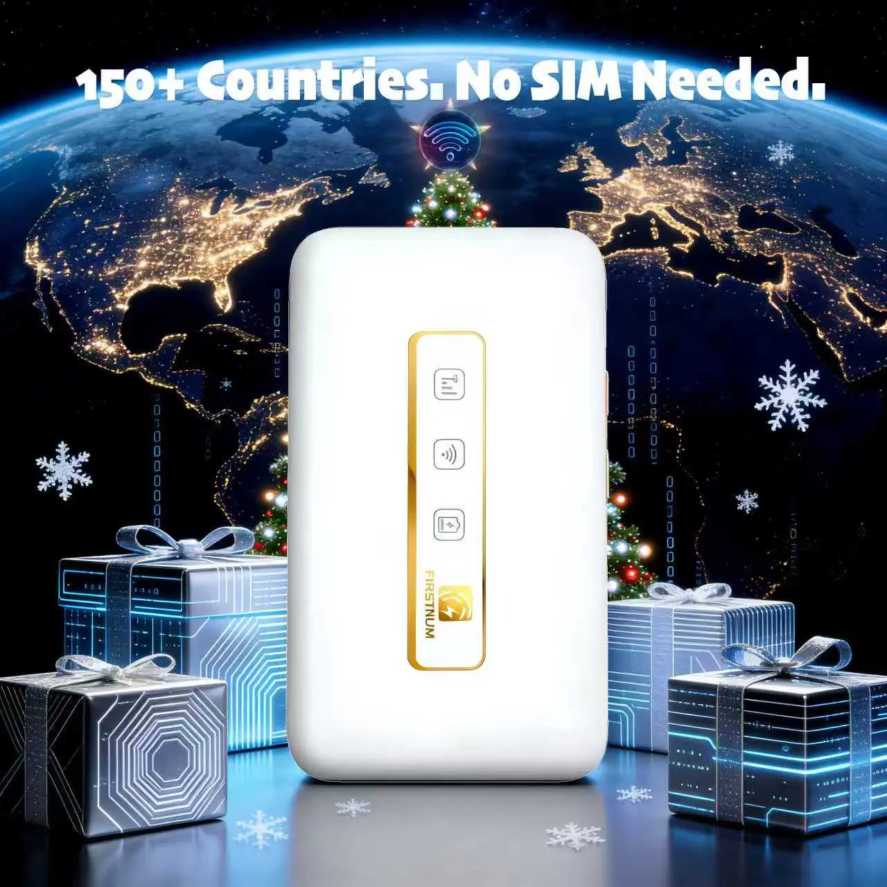 Firstnum M5 2026 Upgrade Portable WiFi Hotspot No Contract 160+ Countries for Road Trips RV Life & Outdoor Adventures Tri-Band connect device Wifi Wireless