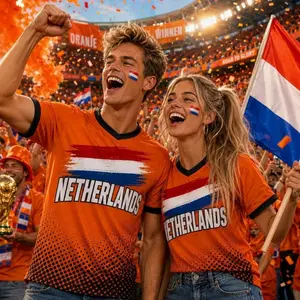 Personalized Netherlands Football Jersey, Custom Dutch Soccer Shirt, Holland Team Fan Apparel, Name Number Soccer Gift YXF