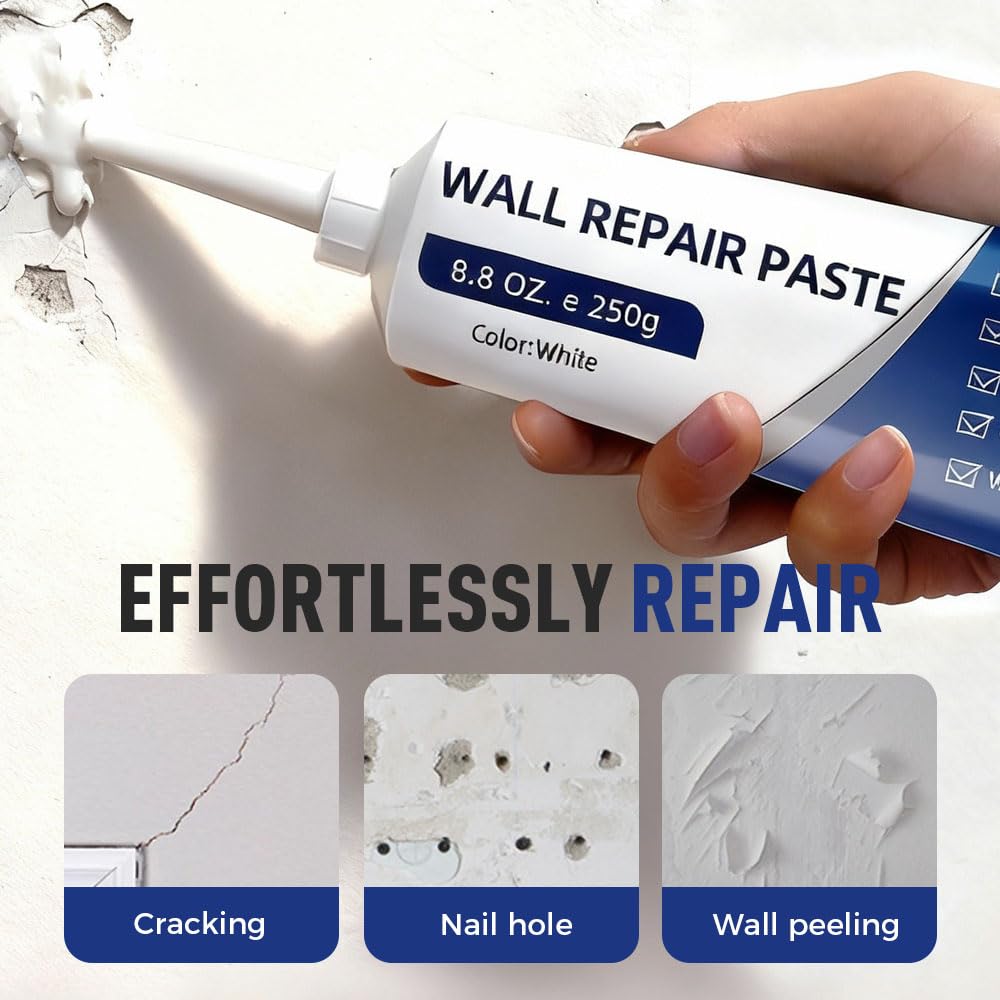 Wall Mending Agent 250g Drywall Patch Repair Kit | Quick-Drying Multi-Functional Paste Adhesive | Heavy Duty Waterproof Concrete Sealant Self-Adhesive