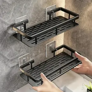 No-Drill Bathroom Shelves, Space-Saving Storage Box for Shampoo & Cosmetics, Easy-To-Install Utility Shelves for Bathrooms, Bathroom Organizer, Bathroom Organizer Supplies