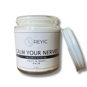 Reyic Calm Your Nerves 100% Grassfed Tallow & Olive Oil Balm - Soothing Moisturizer for Stress Relief - Oil