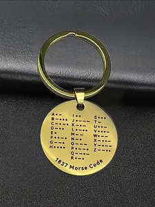 Double-Sided Morse Code Keychain, Letters and Numbers, Educational Gift for Radio Enthusiasts, Unisex Car Key Holder, All Seasons