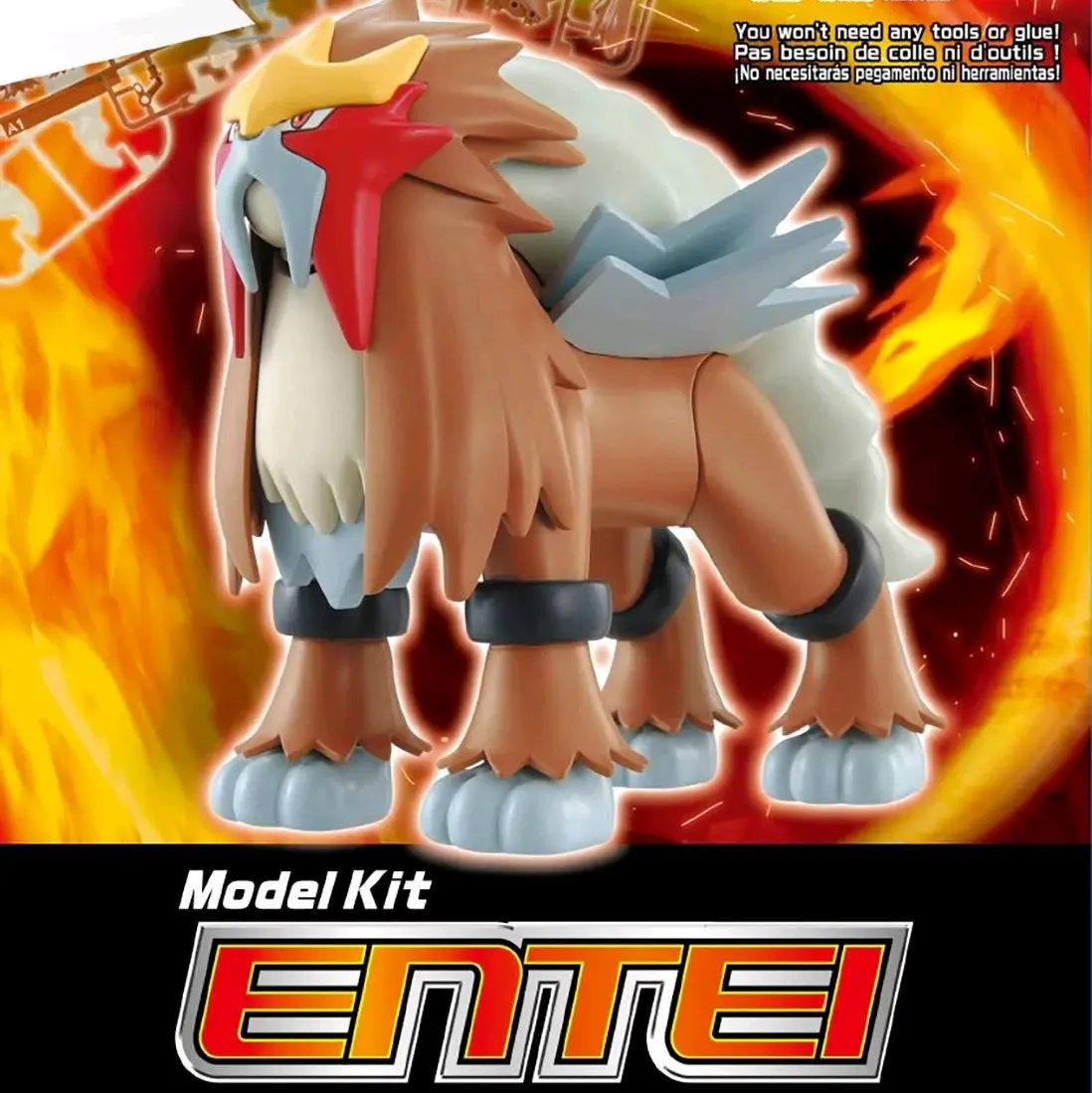 Bandai Hobby Pokemon Entei Model Kit - Highly Detailed & Articulated, Perfect for Collectors and Fans