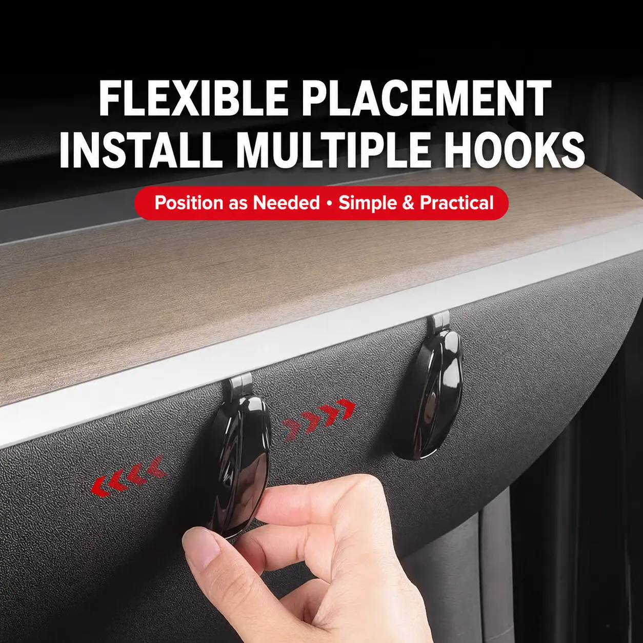 Glove Box Hook Compatible with Model 3/Y, Foldable Car Organizer Hook, Interior Storage Accessory for Hanging Bags and Essentials