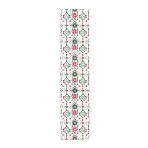 Festive Holiday Table Runner, Cotton Table Decor for Christmas, Rustic Farmhouse Style, Dining Table Centerpiece, Seasonal Table Decor