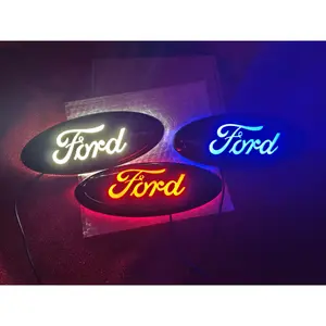 Ford illuminated LED logo, compatible with the front grilles and rear tailgates of F150 models from 2004 to 2014, the front grilles of F250/F350 models from 2005 to 2007, and the front grilles of Explorer models from 2011 to 2016. size: 9.06*3.54 in