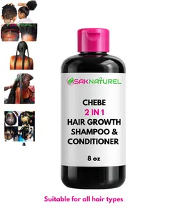 CHEBE 2 IN 1 SHAMPOO AND CONDITIONER Hair Growth SHAMPOO- Long Hair - Thick Hair -  Hair Growth - Ayurverdic Hair growth shampoo- Rosemary Hair Oil - Hibiscus Indian Hair Growth shampoo - Chebe Hair Growth  Organic - Herbal Haircare Peppermint