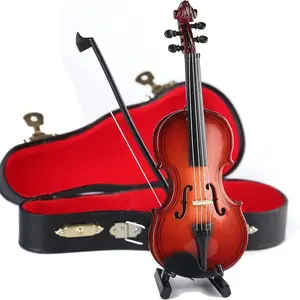 Mini Violin Musical Instrument with Bow, 1 Count Stand, Score & Storage Case for Beginner Boys & Girls , Portable Musical Toys for Teens, Acoustic Guitar