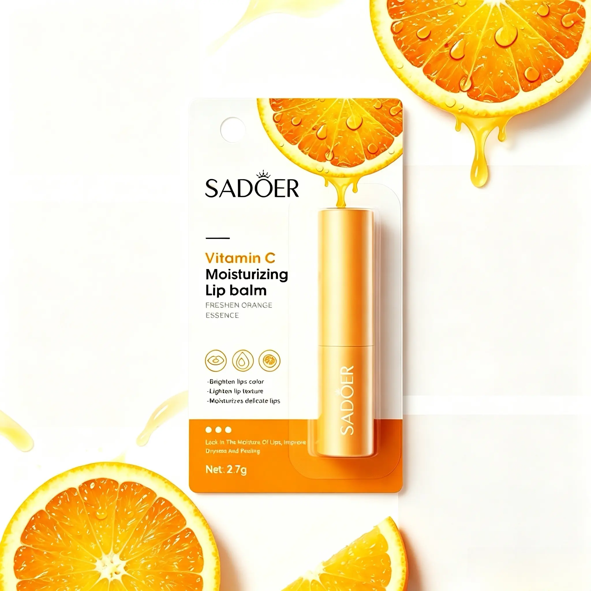Dry? Chapped? Dull? Vitamin C Lip Balm Repairs & Brightens for Glossy Juicy Plump Lips All Day Ultra-Moisturizing Daily Lip Moisturizer