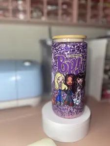 AVAILABLE 16oz glass handle snowglobe cup