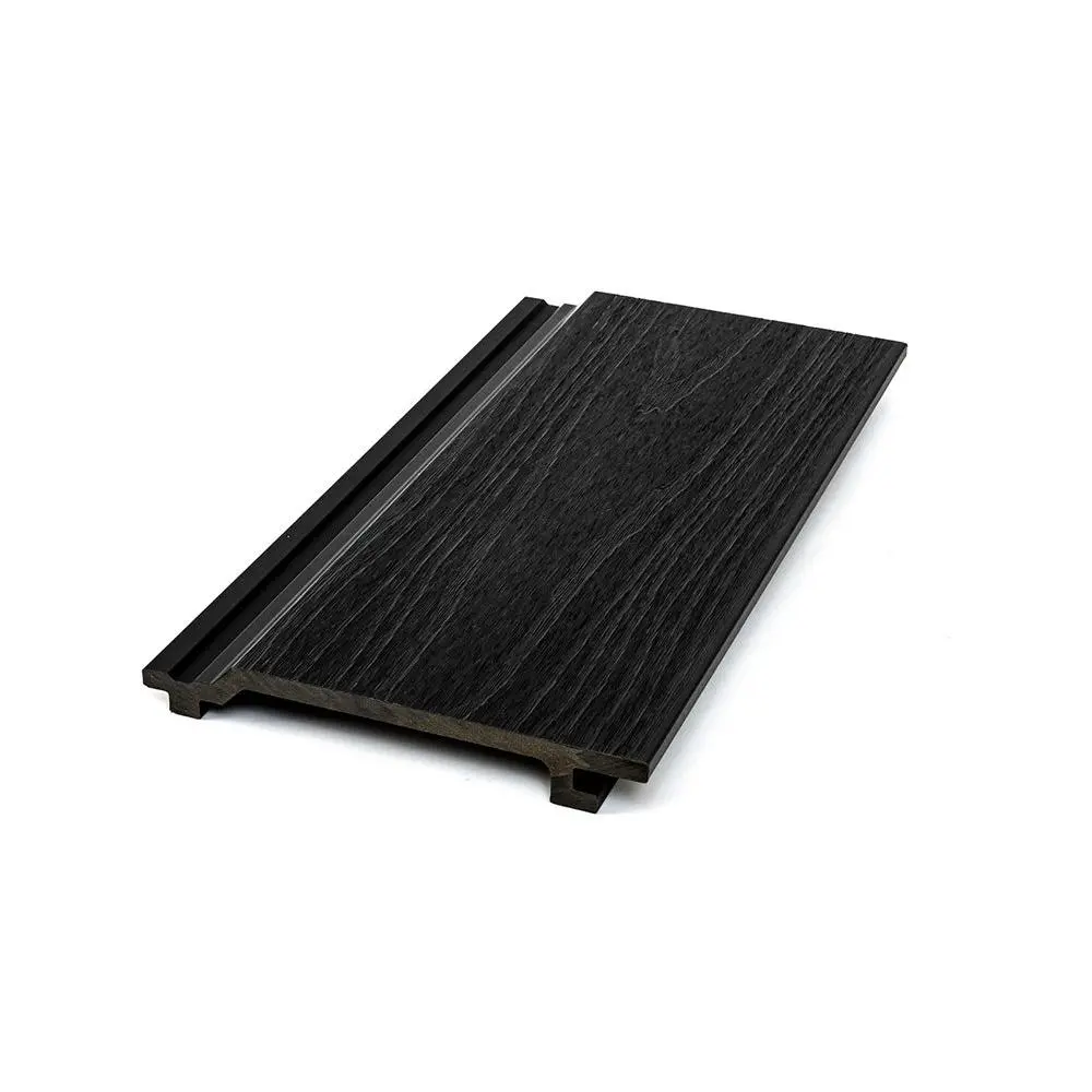 Ebony Wood-Look Composite Siding Panels Modern Exterior Wall Cladding, Contemporary Slat Wall Paneling for Outdoor Walls, Home Exterior & Architectural Accent Walls Decorative Panels Wainscoting Panels