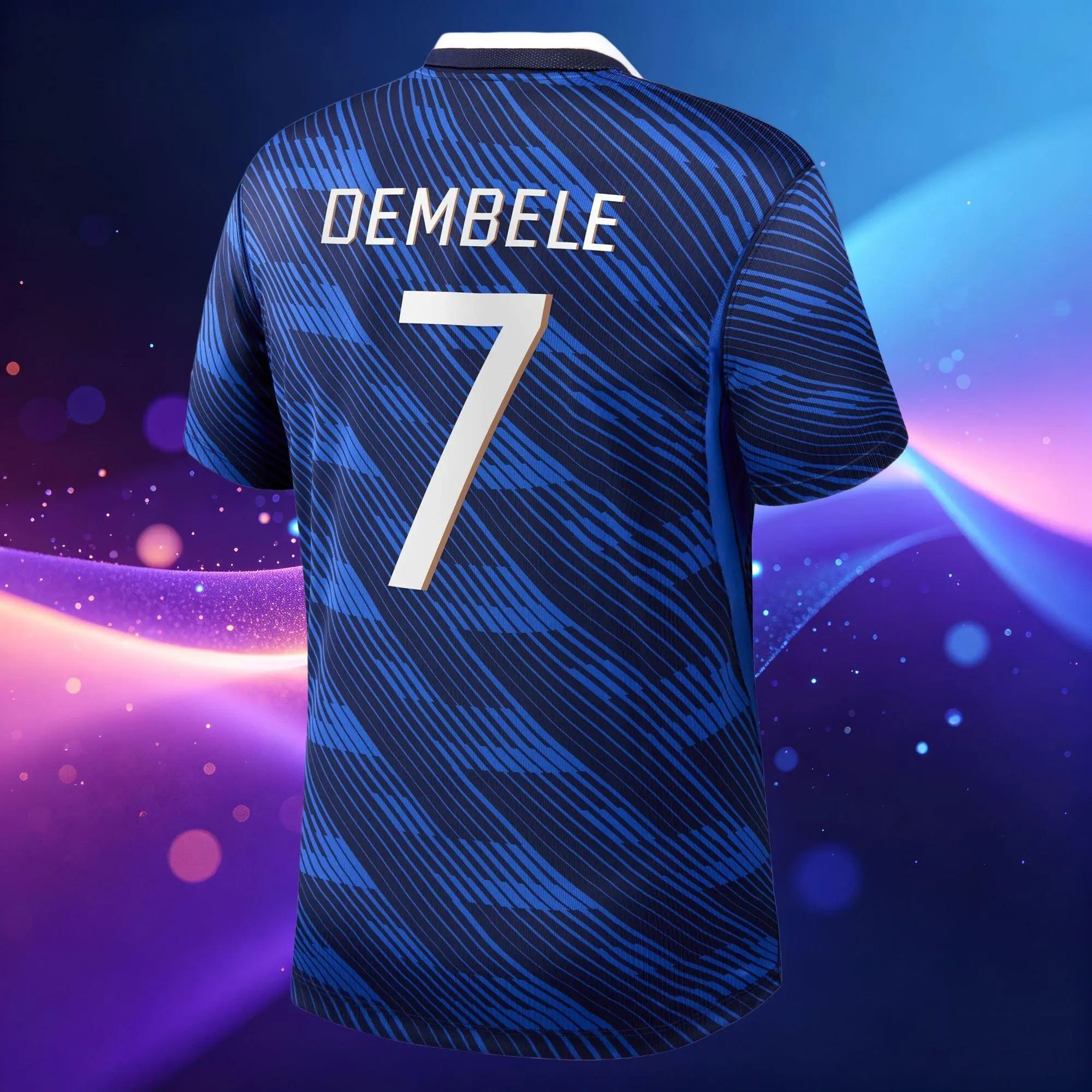 2026 France 10# Mbappe Home and Away Soccer Jersey 7# Dembele LongSleeve and Short Sleeve Jersey Blue