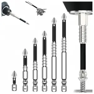K5 Anti Slip Bit,K5 Impact Resistant Non SlipBit,High Magnetic Screwdriver Drill Bit Set,Anti Slip Ph2 Impact Driver Set,Non Slip Screwdriver Bits