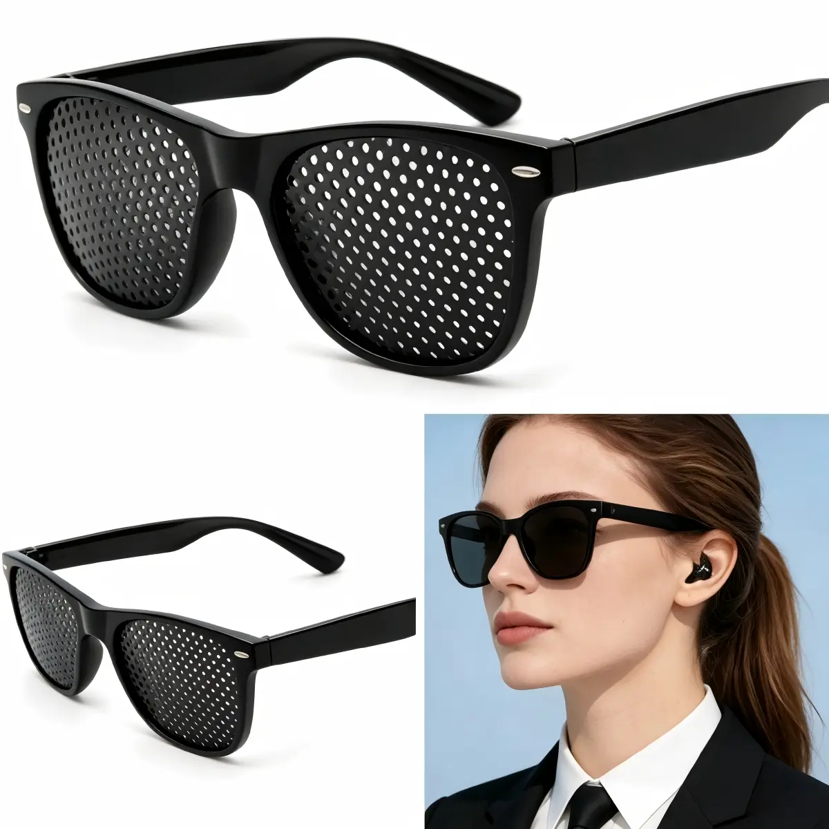 Unisex Celebrity-Inspired Pinhole Sunglasses - Stylish Multi-Sports Eyewear for Outdoor, Driving - Male-Friendly Shades y2k sun glass frame lightweight casual trendy style retro outdoorsunglasses video recording summer eye wear men christmas gifts