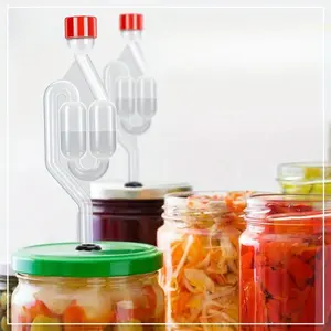 S-shaped air lock, homemade bubble air lock bottle stopper and fermenter sealing valve, food grade sealing ring winemaking transparent check valve, vent valve with cap, Kitchen