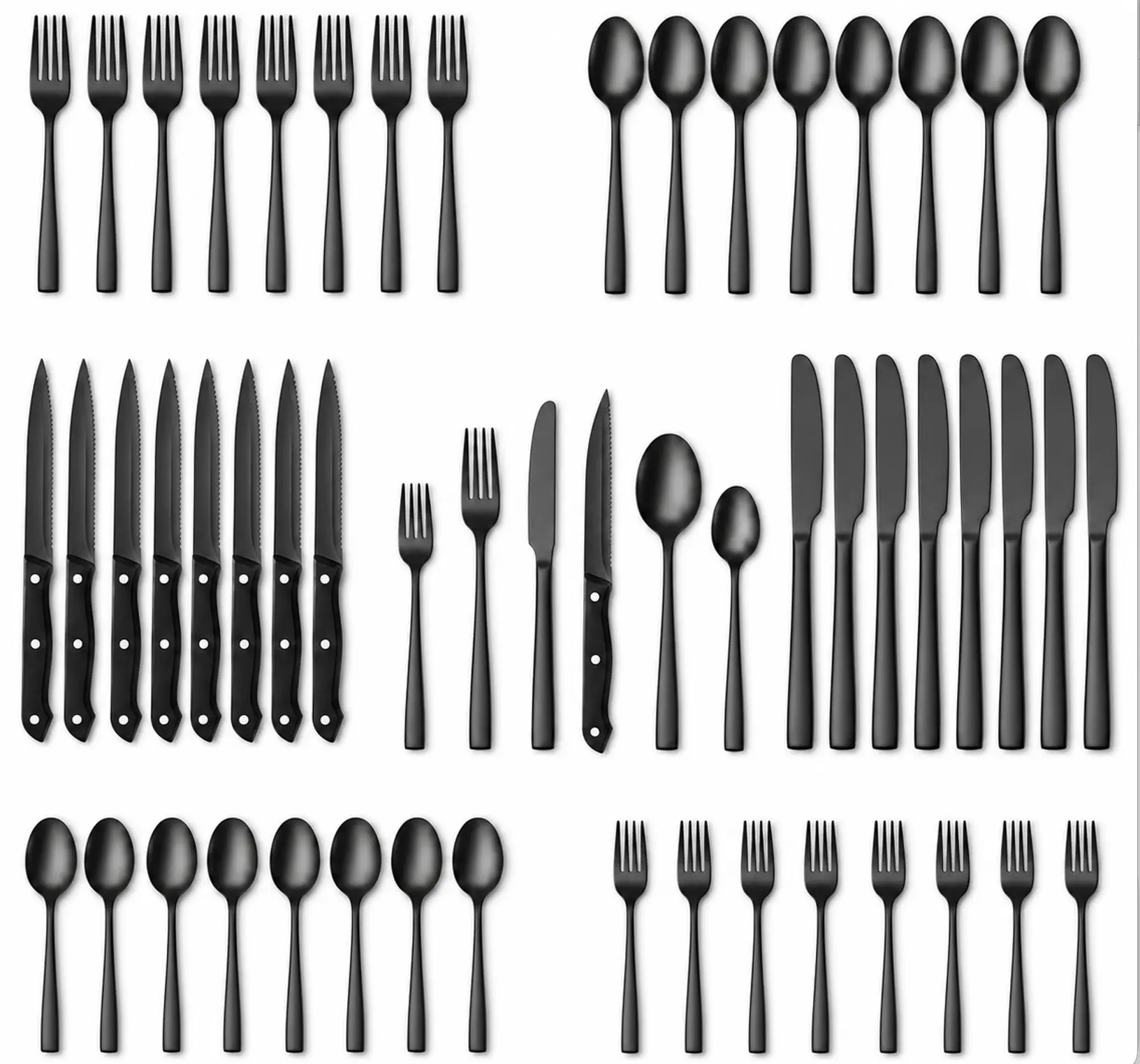 Stylish Stainless Steel Cutlery Set - 24/48-Piece Mirror Polished Set for 4/8, with Steak Knives, Forks, Spoons, Dishwasher Safe, Ideal for Meat/Pork Prep, Home & Wedding Gifts