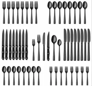 Stainless Steel Cutlery Set, 24/48-Piece Mirror Polished Dinnerware Set for 4/8 – Elegant Tableware Utensils with Steak Knives, Forks & Spoons, Ideal for Christmas, Wedding & Home Gift Use, Dishwasher Safe