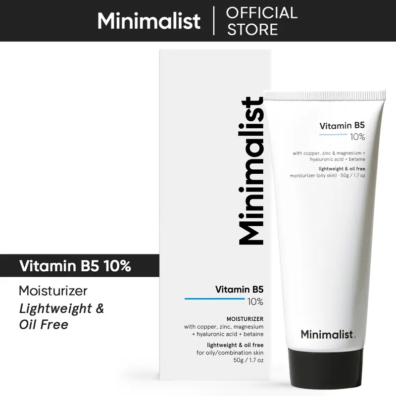 Minimalist Barrier Repair Moisturizer for Oily, Acne-Prone Skin - 10% Vitamin B5, Oil-Free, Lightweight Face Care Product with Zinc to Hydrate, Lock Moisture, Support Skin Repair - 1.7 Oz/50 gm Beauty Product for Adults, Beauty Products