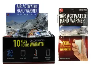 "Introducing the Ultimate Solution for Enduring Warmth: 72-Piece Display of Air Activated Hand Warmers with 10 Plus Hours of Continuous Heat"