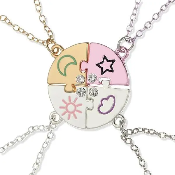 ChicBijoux S Friendship Necklace BFF Necklace for 2/3/4 Best Friend Love Heart Pendant Birthday Friendship Gifts for Friends Bestie